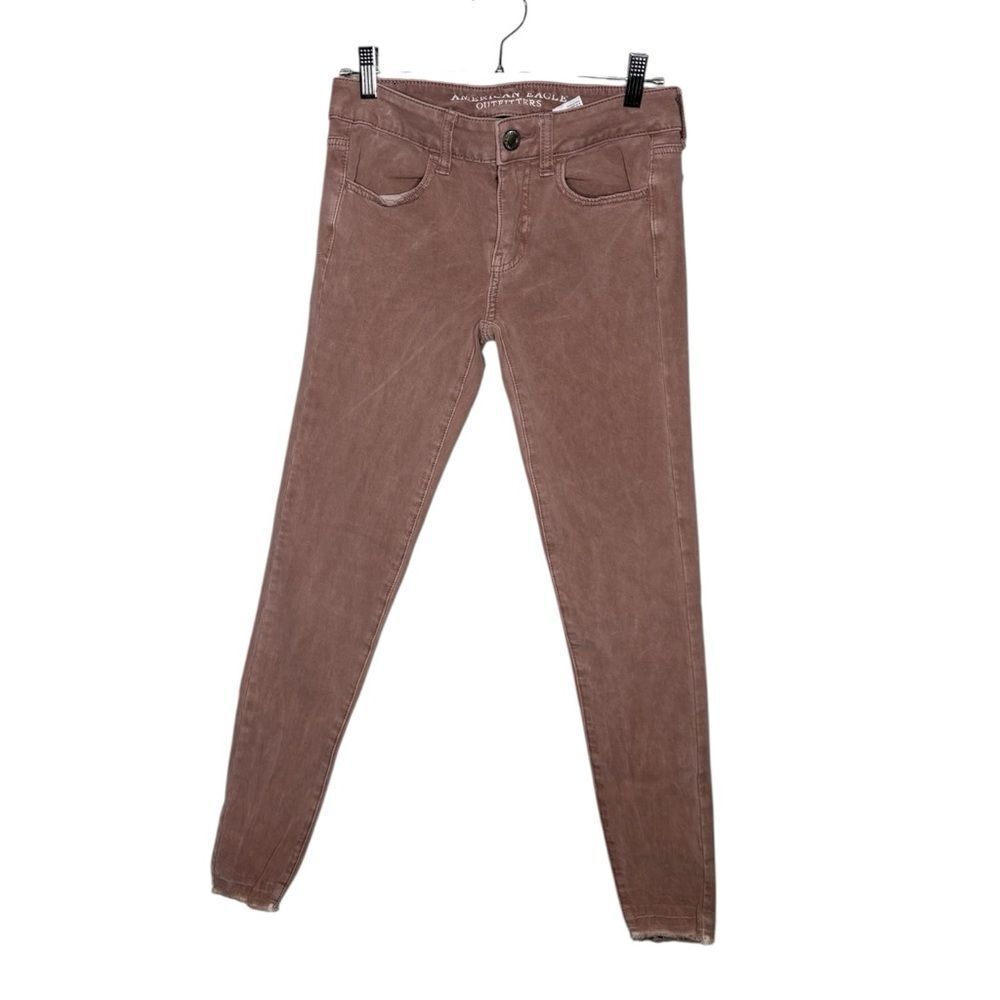 American Eagle AEO Sateen Skinny Jeans- Jegging 360 Degree Stretch Size 2 pink